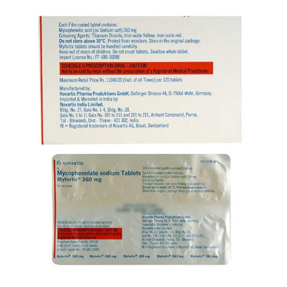 Myfortic 360mg Tablet 10'S