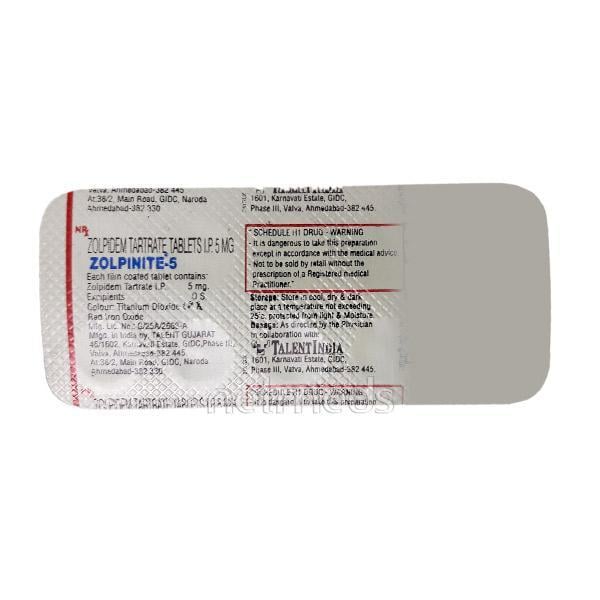 Zolpinite 5mg Tablet 10'S