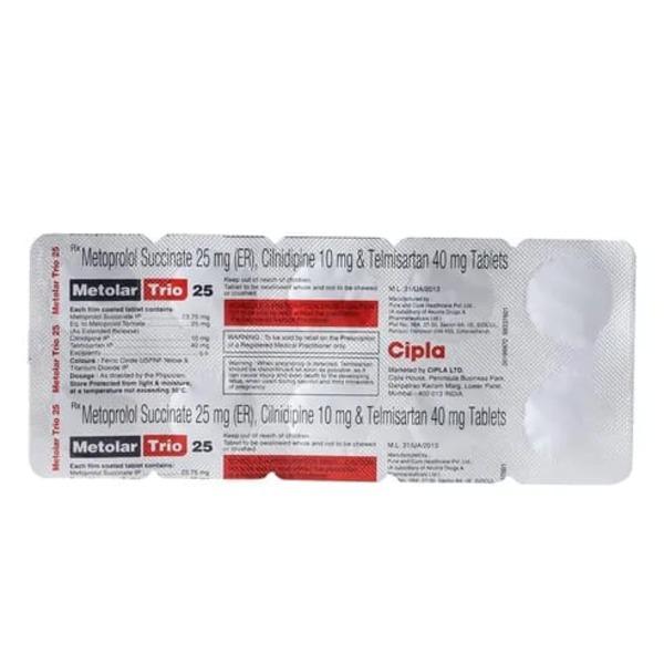 METOLAR TRIO 25 Tablet 10's