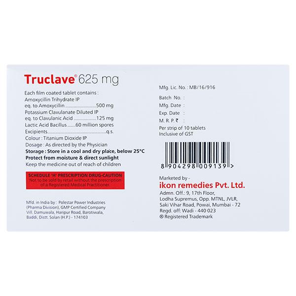 Truclave 625Mg Tablet 10's