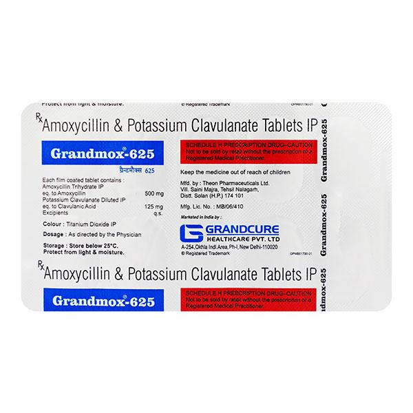GRANDMOX 625 Tablet 10's
