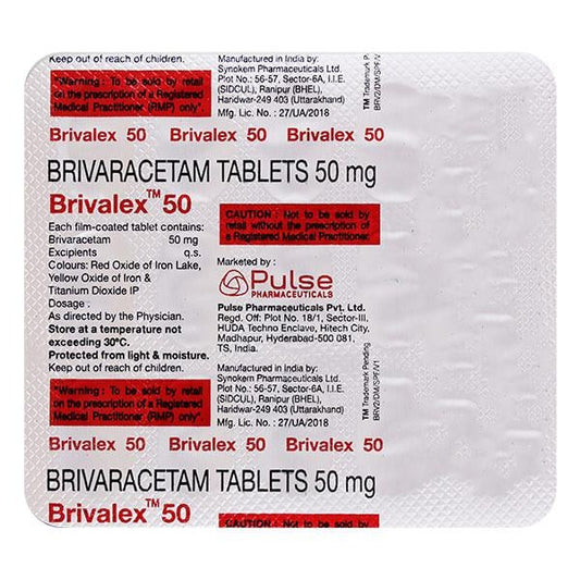 BRIVALEX 50 Tablet 15's
