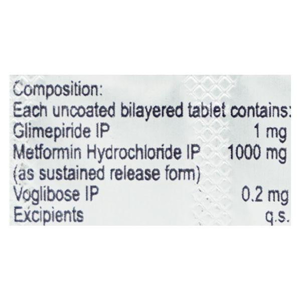 GLIMINYLE MV FORTE 1mg Tablet 10's