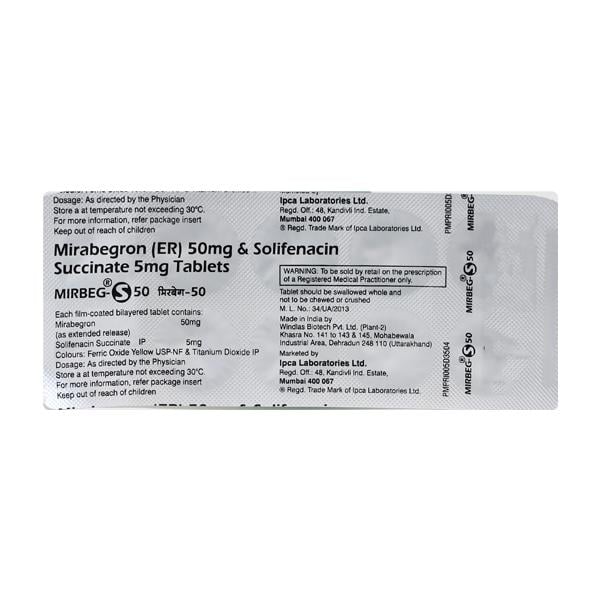 MIRBEG S 50 Tablet 10's