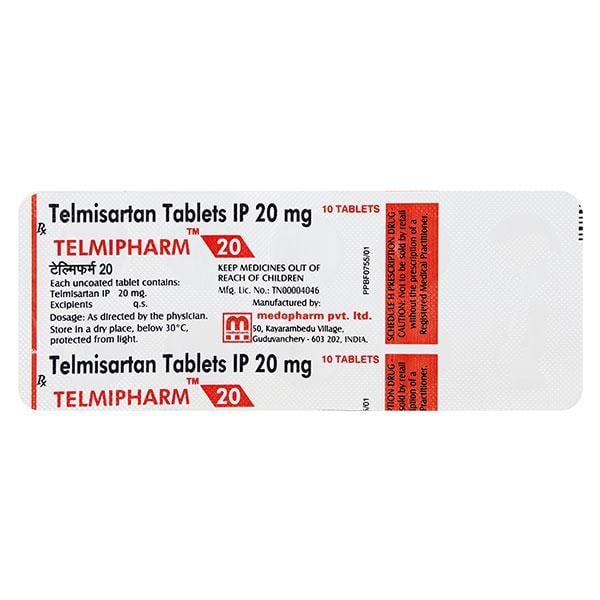 TELMIPHARM 20mg Tablet 10's