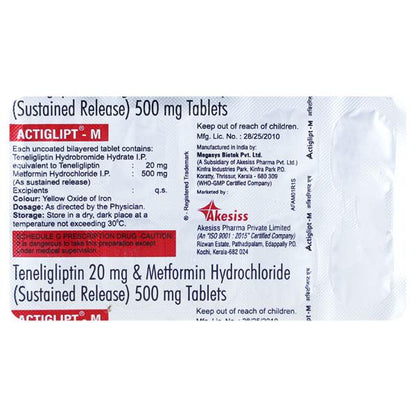 ACTIGLIPT M 1000mg Tablet 10's