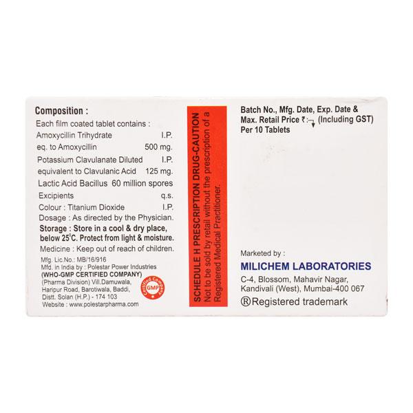 CLAVOMIL 625 Tablet 10's