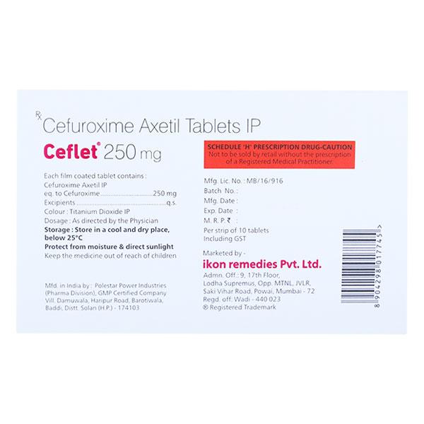 CEFLET 250mg Tablet 10's