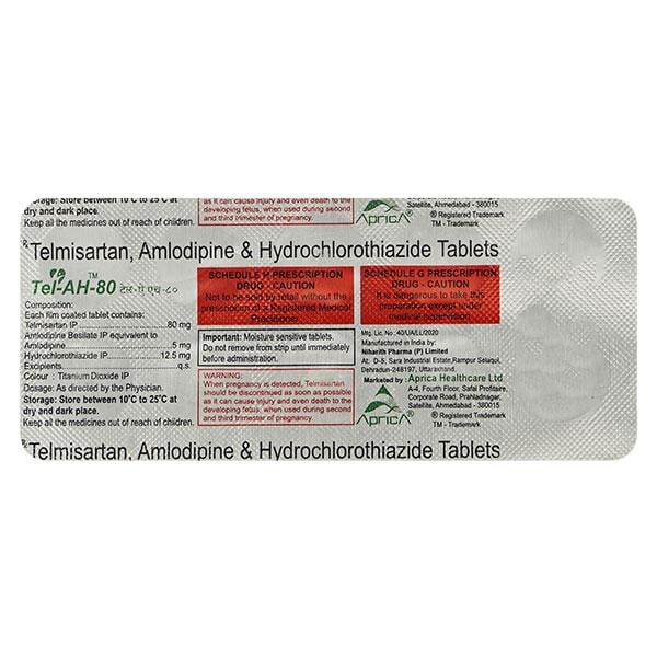 TEL AH 80mg Tablet 10'S