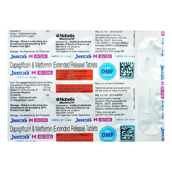 JUSTOZA M 10/500 Tablet 10's