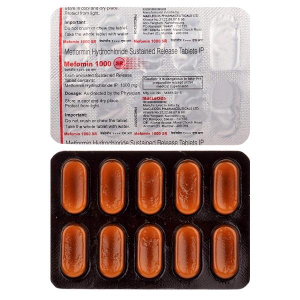 Mefomin SR 1000mg Tablet 10'S