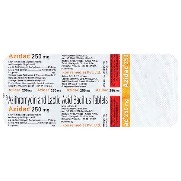 AZIDAC 250mg Tablet 10's