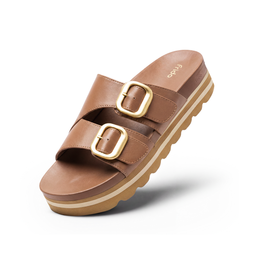 Frido Women's Arch Comfort Wedge Sandals - Buckle Strap - Frido