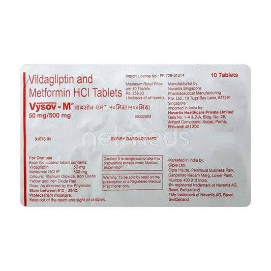 Vysov M 50/500mg Tablet 10'S