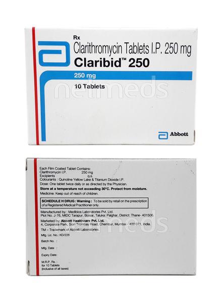 Claribid 250mg Tablet 10'S