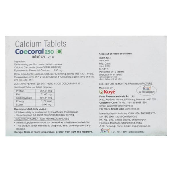 COECORAL 250 Tablet 15's