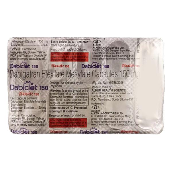 Dabiclot 150mg Capsule 10'S