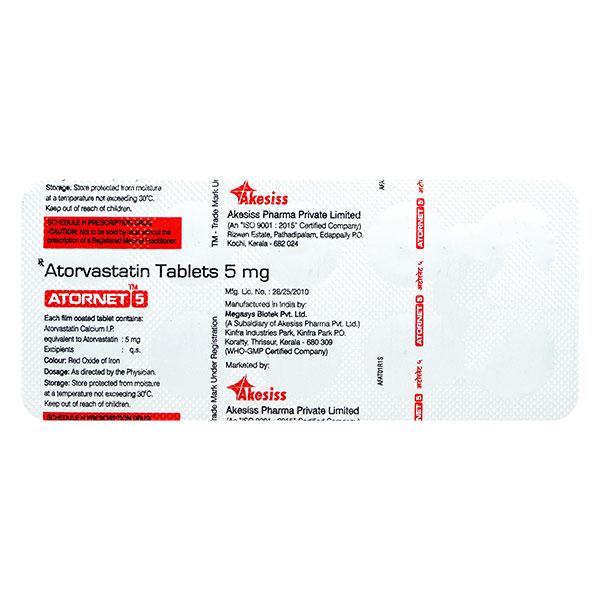 ATORNET 5mg Tablet 10's
