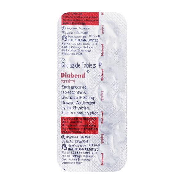 Diabend 80mg Tablet 10'S