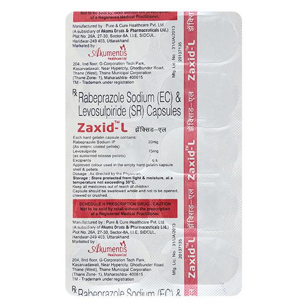 Zaxid L 75/20mg Capsule 10'S