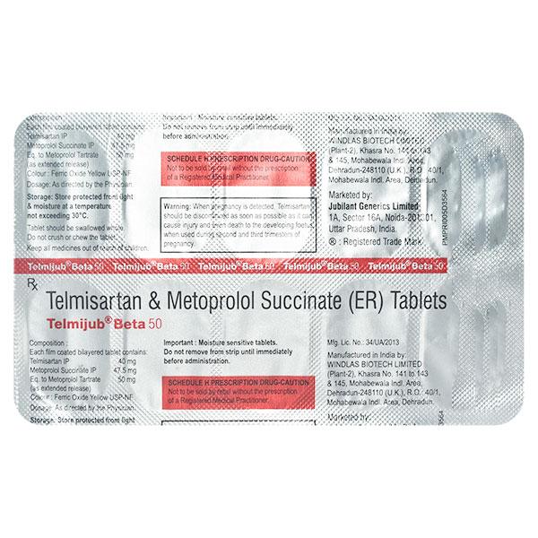 Telmijub Beta 50 Tablet 10'S