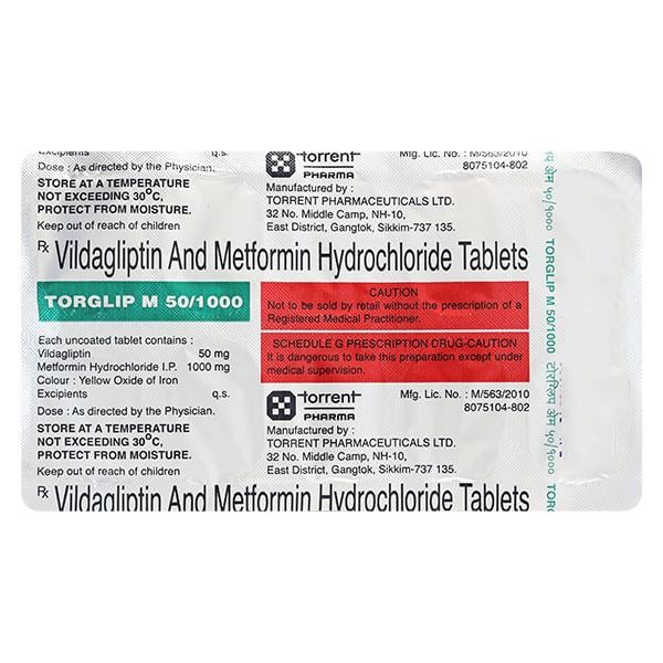 TORGLIP M 50/1000mg Tablet 10's