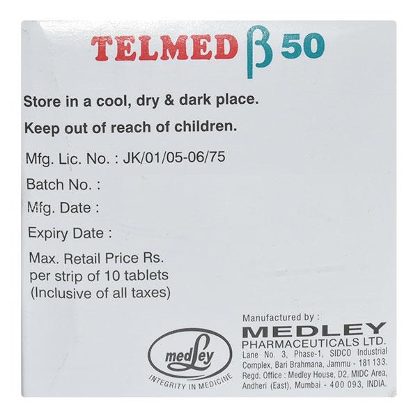 Telmed Beta 50mg Tablet 10'S