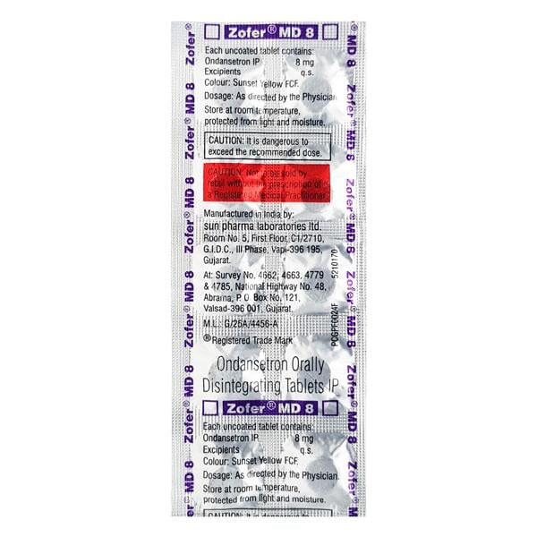 Zofer MD 8mg Tablet 10'S