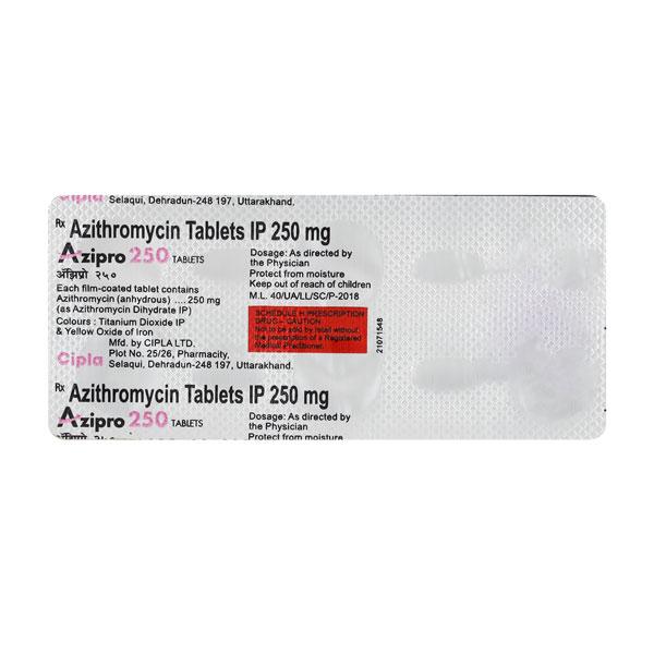 Azipro 250mg Tablet 6'S