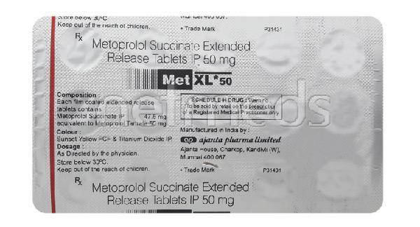 MET XL 50mg Tablet 15'S