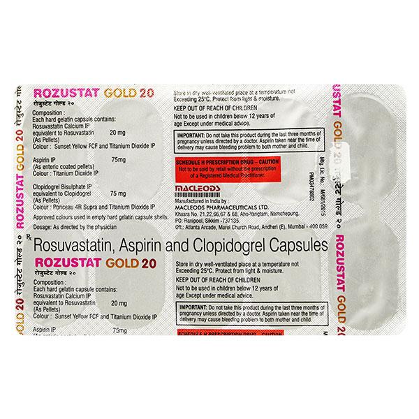 Rozustat Gold 20mg Capsule 10'S