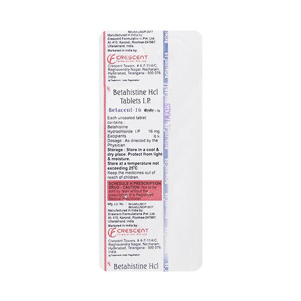 BETACENT 16mg Tablet 10's