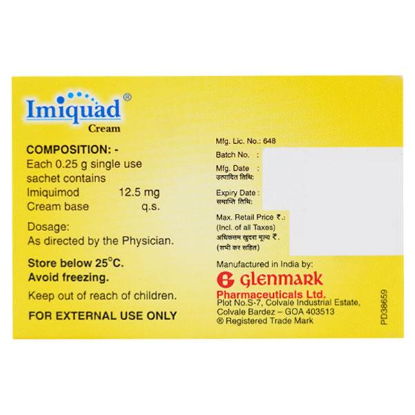 Imiquad 12.5mg Cream 3X0.25gm