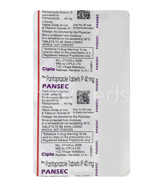 Pansec 40mg Tablet 15'S