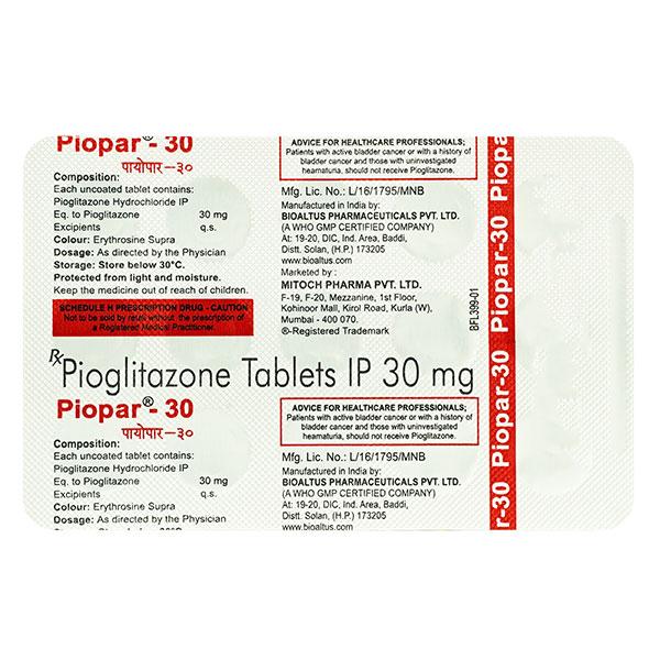 PIOPAR 30 Tablet 15's