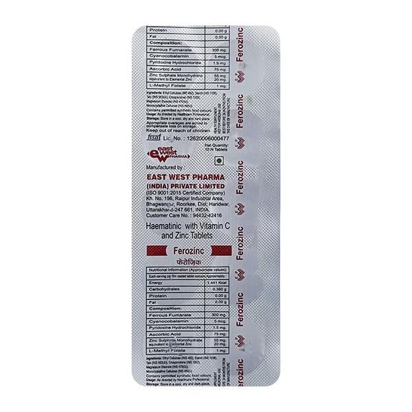 Ferozinc Tablet 10'S