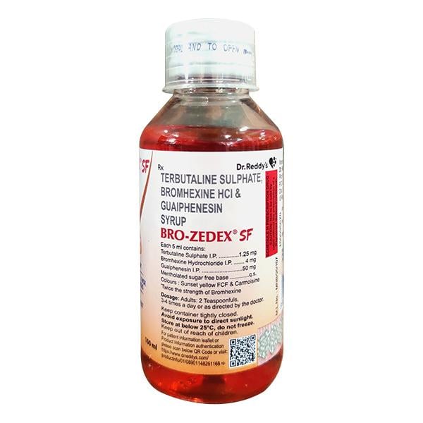 BRO ZEDEX SF NEW SUGAR FREE WET COUGH RELIEF Syrup 100ml