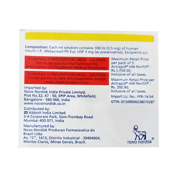 Actrapid HM Penfill Cartridge 1X3ml