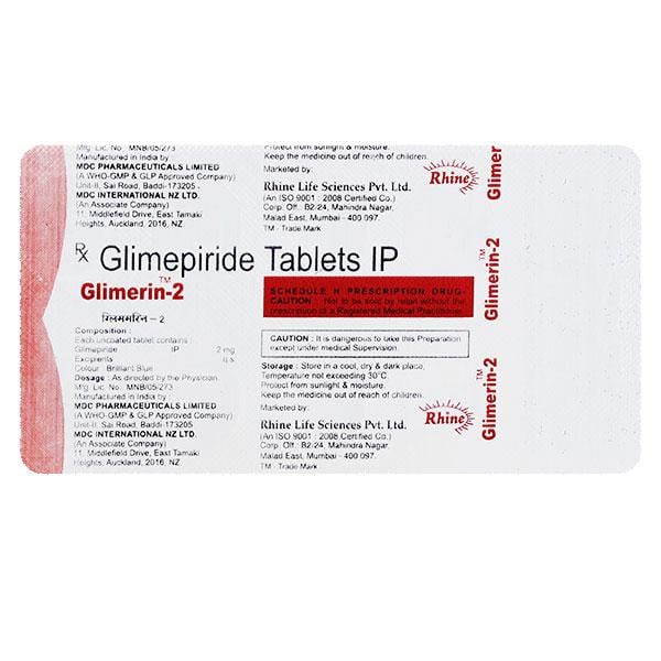 GLIMERIN 2mg Tablet 10's