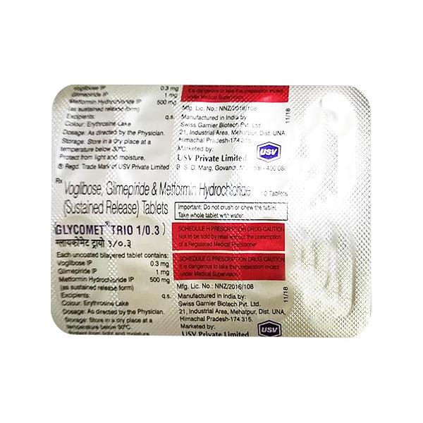 Glycomet Trio 1/0.3mg Tablet 10'S