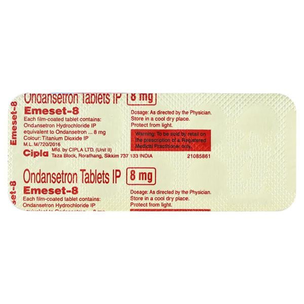 Emeset 8mg Tablet 10'S