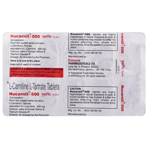 Nucarnit 500mg Tablet 10'S