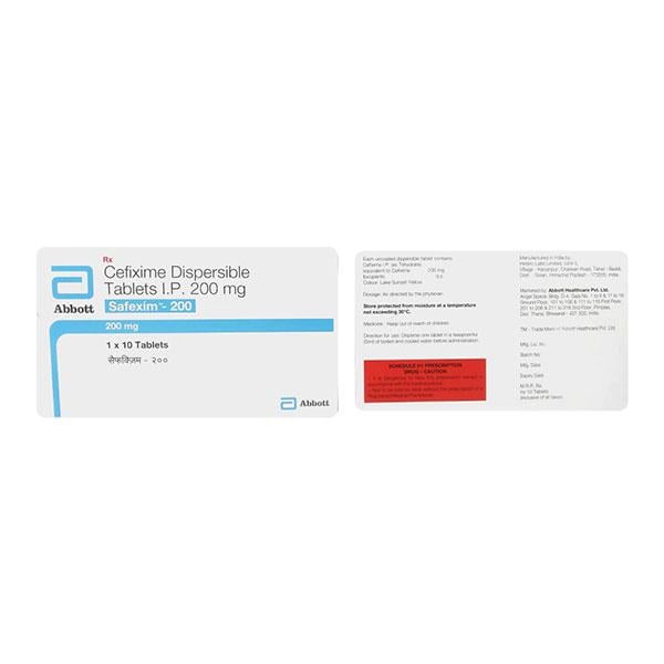 Safexim 200mg Tablet 10'S