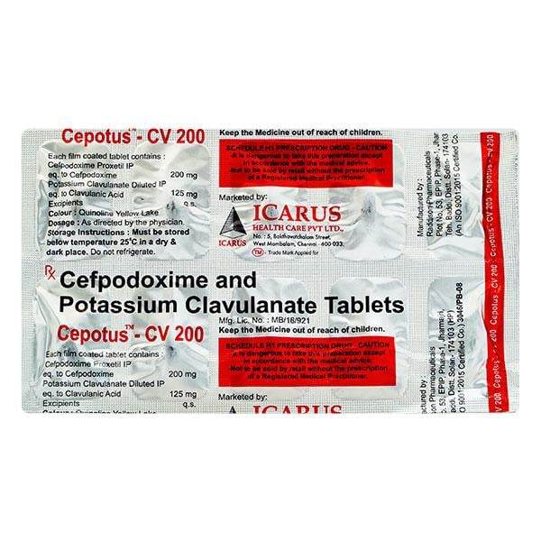 Cepotus CV 200mg Tablet 10'S