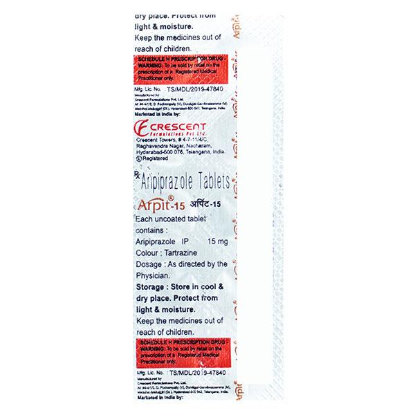 Arpit 15mg Tablet 10'S