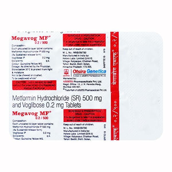 Megavog MF 0.2/500mg Tablet 10'S