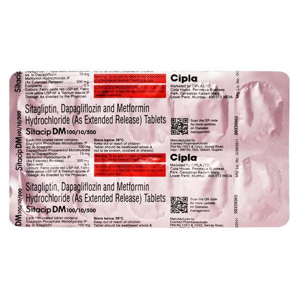 SITACIP DM 10/100/500 Tablet 10's