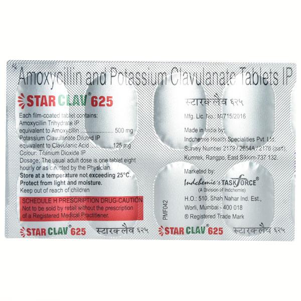 Starclav 500/125mg Tablet 10'S