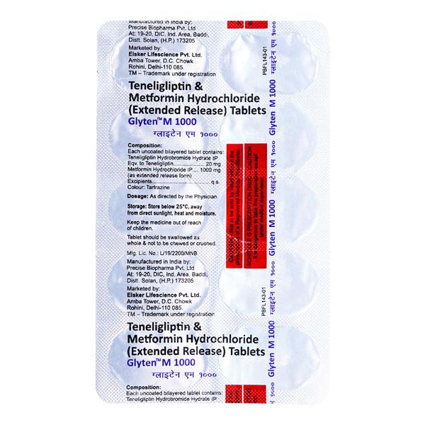 Glyten M 1000mg Tablet 10'S