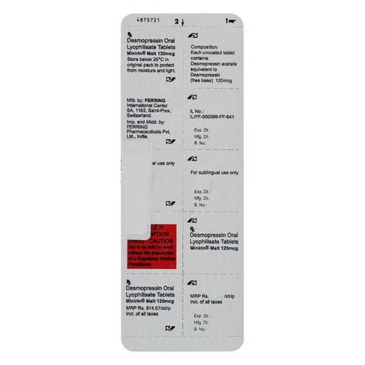 Minirin Melt 120mcg Tablet 10'S
